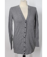 J Crew Factory S Gray Cotton Knit V-Neck Cardigan Sweater 18144 - £11.70 GBP