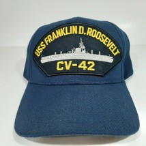 US Navy USS Franklin D Roosevelt CV-42 Men&#39;s Cap Hat Navy Blue - £10.10 GBP