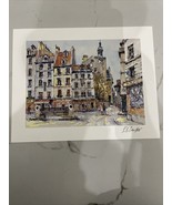 Pierre Cambier Paris-Rue de la Montagne Saint Geneviève Seriolithograph - $14.99