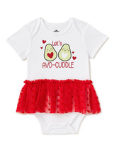 Way to Celebrate Baby Girls Tutu Bodysuit Lets Avo-cuddle White Size 6-9... - £15.65 GBP