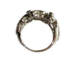 Women lia sophia Abloom Daisy Flowers Silver Cut Crystals Ring Size 7 Rhinestone image 7