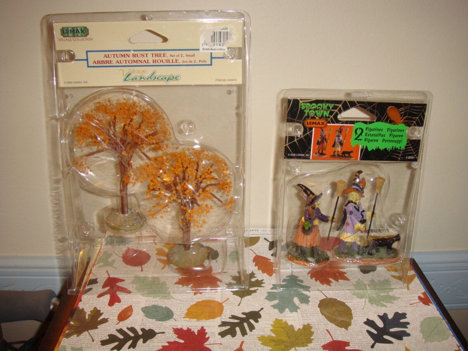 Lemax Spooky Town Witches &amp; Lemax Autumn Rust Trees - $43.99