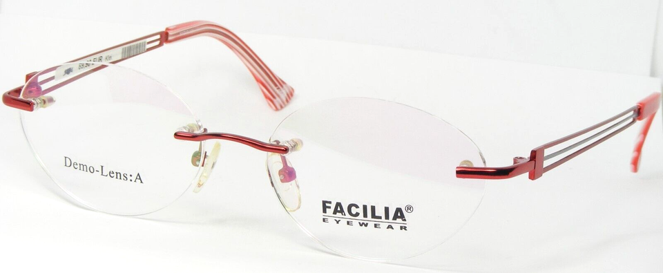 FACILIA EYEWEAR HK 1269-01 BURNT RED EYEGLASSES GLASSES RIMLESS 51-17-135mm - $50.04