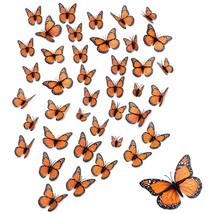 4 Size Monarch Butterfly Decor Halloween Wall Decor Artificial Magnetic Monarch  - £27.26 GBP