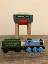 Thomas &amp; Friends Wooden Railway Crosby Coal Station w/ Crovan Gate Car &amp; Thomas - £20.59 GBP