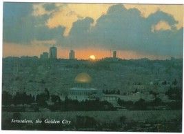 Israel Postcard Jerusalem Golden City From Mount of Olives Sunset - £2.31 GBP