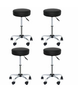 4Pack Black Hydraulic Rolling Chairs Tattoo Salon Stools Facial Massage Spa - £156.15 GBP
