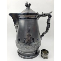 1800s Wilcox Cuadruple Plated Carafe Ceramic Lined Inside - £113.75 GBP
