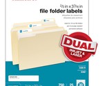 Office Depot White Permanent Inkjet/Laser File Folder Labels, 2/3in. x 3... - $13.99