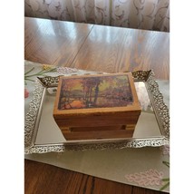 Cottagecore Jewelry Box, Wood Decoupaged Floral Picture, Shabby Chic - £15.70 GBP