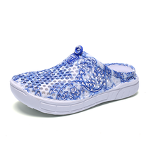 Ladies Sandals Slippers Fashion Trendy Blue White Porcelain Bird&#39;s Nest Hole Sho - £23.33 GBP