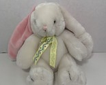 Hallmark white small Easter bunny rabbit yellow purple green ribbon bow ... - $6.92