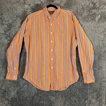 Ralph Lauren Shirt Mens XL Orange Striped Loud Colorful Classic Fit Pony... - $19.83