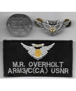 WWII Vet&#39;s Air Crew Insignia &amp; Dogtags Group Marlin R. Overholt ARM3/C(C... - €51,87 EUR