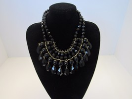 Celebrity Women&#39;s Trendy Double Layered  Black Fashion Necklace - £9.37 GBP