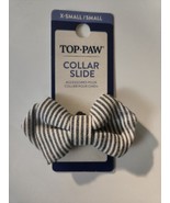 Top Paw X-Small/Small Dog Collar Slide Fashion Accessory Blue Striped Bo... - £5.47 GBP