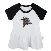 Inky Hummingbird ART Newborn Baby Girls Dress Toddler Infant 100% Cotton Clothes - £10.33 GBP