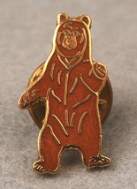 Ballou Reg&#39;d Gold Tone &amp; Brown Standing Grizzly Bear Brooch Pin VTG - £6.89 GBP