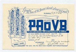 QSL Card PA0VB Rotterdam Holland 1957  - £7.75 GBP