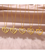 Gold Color Dainty Flower Initials Necklace Women Girl Stainless Steel He... - $223.87 MXN
