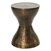 Deco 79 Metal Hammered Accent Table with Hourglass Shape, 14&quot; x 14&quot; x 19... - $126.99