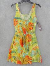 Raya Sun Womens Dress Sz M Floral Print Tie Front Sleeveless Elastic Waist Nwt - £11.98 GBP