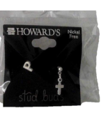 Initial P Cross Earrings Stud Buds Pierced Jewelry Howards Nickel Free S... - $13.44 CAD