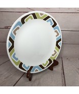 Corelle Squared Geometric Dinner Plate Retro Vintage Vitrelle Supper - $31.72 CAD