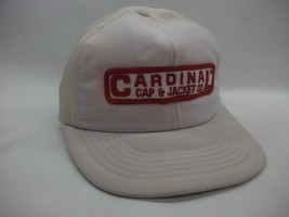Cardinal Patch Hat Broken Bill Damaged Vintage S/M White Snapback Trucke... - $19.99