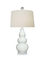 White Cloud Porcelain Gourd Vase Table Lamp 22&quot; - £178.59 GBP