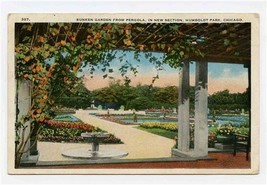 Sunken Garden from Pergola Humboldt Park Chicago Illinois Postcard RPO Cancel - £13.99 GBP