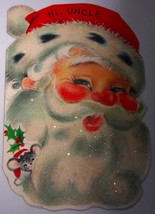 Vintage Hallmark Hi Uncle Jolly Santa Face Child’s Christmas Card 1950s - $3.99