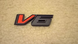 One V6 Emblem Red and Black 3&quot; X 1&quot; ABS Plastic Construction - £11.84 GBP