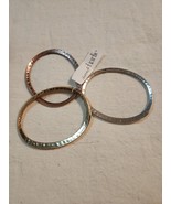 Charming Charlie&#39;s 3 pc Bracelet Bangle Set Hammered Gold Rose &amp; Silver ... - $28.52 CAD