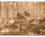 RPPC Horse Drawn Cart Lumber Camp San De Fuca DPO Whidbey Island WA Post... - $39.55