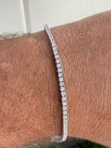 8CT Round Cut Simulated Diamond Tennis Bracelet 14K White Gold Plated - £147.81 GBP