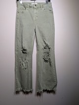 Risen 7/28 Green High Rise Distressed Cropped Jeans - $47.52