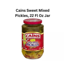 6 Cains Sweet Mixed Pickles, 22 Fl Oz Jar (Pak Of 6 ) UPC 041660203806 - £25.10 GBP