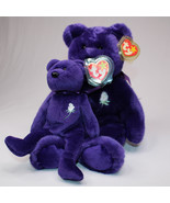 1997/98 Princess Diana Ty Original Beanie Baby &amp; Buddy Purple Bear Rare ... - $66.57