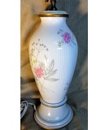Old Vintage Floral Flowers Decorated Porcelain Vase Lamp Light Fixture W... - $129.23 CAD