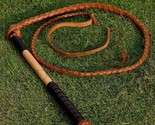 Leather Stock Whip, 6ft Australian Bullwhip with 18inches long fine Wood... - $187.00