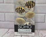 Soho Gazelle Africa Safari Themed Shower Curtain Hooks, 12pc Set, New - $12.30
