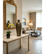 Golden Hammered Metal Flower Vase For Home , Office , Living Room Corner... - €172,83 EUR