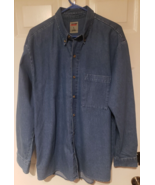 Dickies Mens Blue Denim Long Sleeve Button Down Shirt Size Large EUC - £12.97 GBP