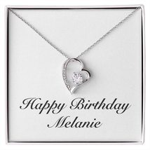 Happy Birthday Melanie - Forever Love Necklace Personalized Name - £47.22 GBP