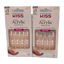 Kiss Salon Acrylic Revolutionary French Nails Petite 28 Nails Lot 2 Pkgs... - $11.99