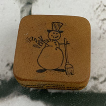 Comotion Wood Mounted Rubber Stamp Snowman 1.5” X 1.5” - $5.93