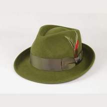Men BENTLY HEADWEAR Hat Australian Wool Pinch Front Fedora Lite HU424 Olive image 7