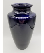 Solid Cobalt Blue Glazed, Heavy, Ceramic 9&quot; Vase Unmarked, White Clay - £7.81 GBP