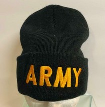 8&quot; U.S. Army Military Black Embroidered Beanie Skull Cap Hat New - £10.31 GBP
